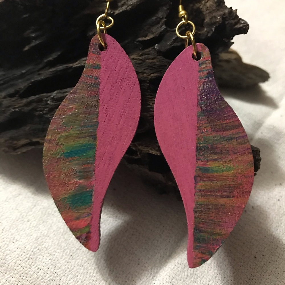 Hand Painted Abstract Earrings